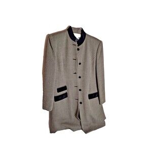 Jones New York Long Jacket Womens Size 10 Gray Black Fall Winter